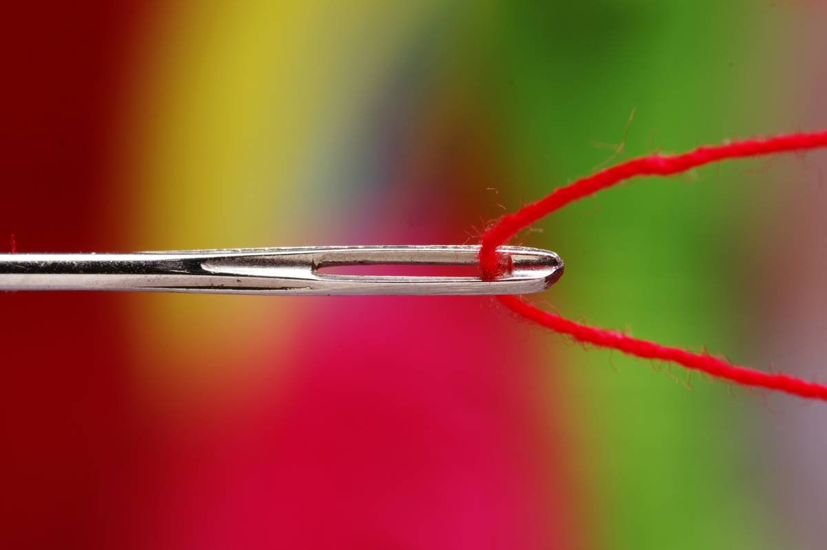needle and thread close up